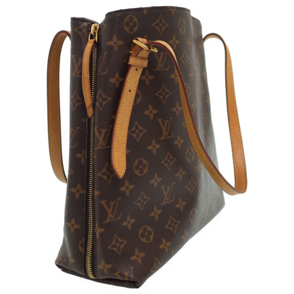 Louis Vuitton Leather Tote Voltaire Monogram Bag Brown